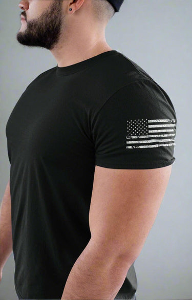 American Flag Sleeve Print T-Shirt